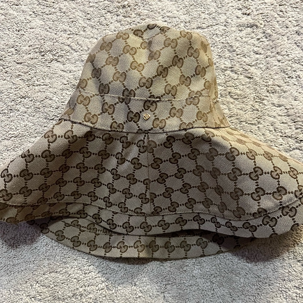 Gucci GG Monogram Hat, Large Brim, size Small
